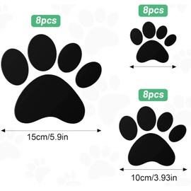 16 Pcs Black Paw Mirror Decals Dog Footprints Stickers Acrylic Paw Stickers Removable Wall Paw Decors Decoration of 3 Sizes for DIY Kids Living Room Bedroom Art Nursery Mural Home Decor, Wall Décor