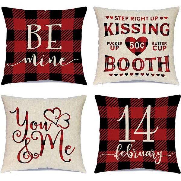 Ueerdand Valentines Day Pillow Covers 20x20 inch Set of 4