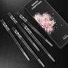 TIAKO Stainless Steel Chopsticks Set, 5 Pairs Japanese Sakura Reusable