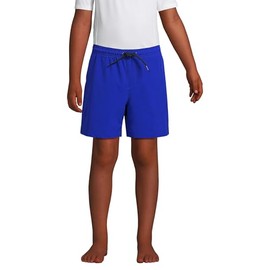 Lands' End Boys Active Stretch Quick Dry UPF 50 Swim Trunk, Medium, Electric Blue