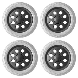 Alnicov 2 PCS Shopping Cart Wheels Trolley Caster Replacement Shopping Wheels Travelling Luggage Cartwheel Plastic Core Foaming Wheels for Hand Pushcart