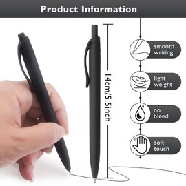Bribobo 8 Pack Ballpoint Pens Retractable No Bleed Black Click Pens, Pens Medium Point, Smooth Ink Pens, 1.0 MM Black Ink