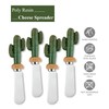 UPware Saguaro Cactus Cheese Spreaders, Hand-Painted Resin Handles with Stainless