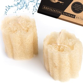 Natürlicher Luffa-Schwamm (2er-Pack) – Loofa-Peeling-Schwamm, ein Körperpeeling-Schrubber für Dusche und Bad, 2 Stück