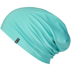 Enter the Complex® Light Jersey Beanie Hat, Women and Men, Cotton Slouch Beanie, Elastic, Jade Green, S/M