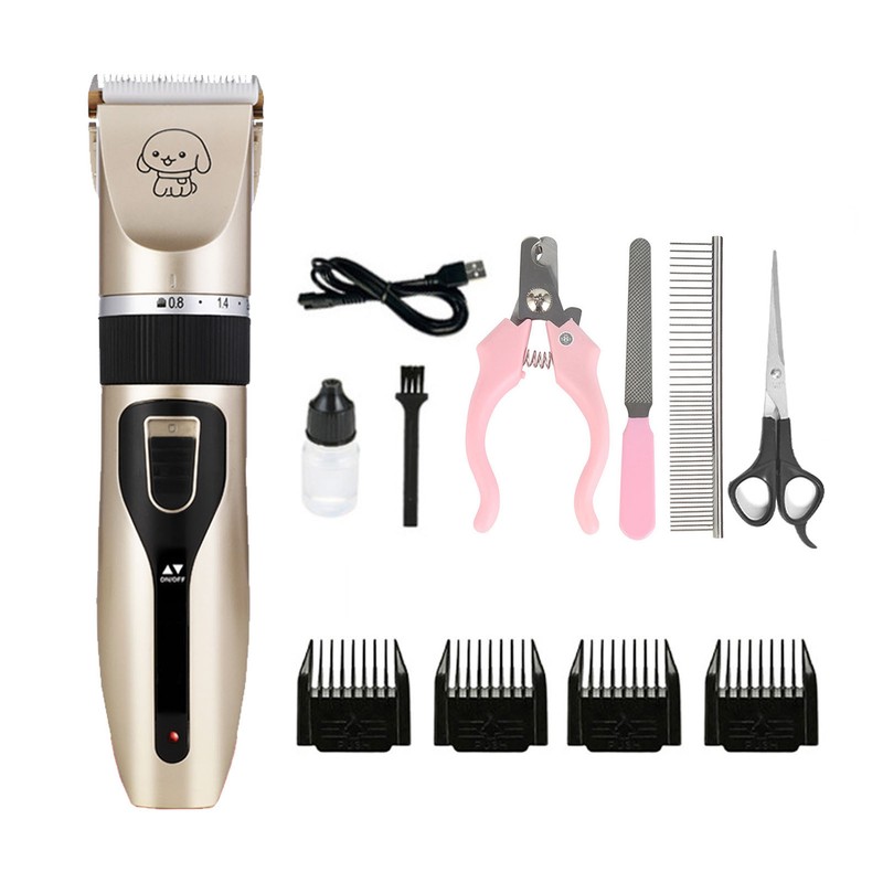 Pet Grooming Clippers Professional Low Noise USB Rechargeable Electric Cat