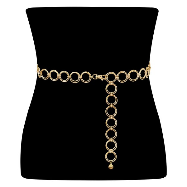 JasGood Multi-layer waist chain belt, women's adjustable body link belt