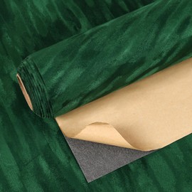 VEELIKE Vintage Green Velvet Drawer Liner Textured Peel and Stick Velvet Wallpaper 15.7''x118'' Self Adhesive Felt Flocking Liner for Dresser Drawer Jewelry Box Art Crafts Removable Lining Fabric Roll