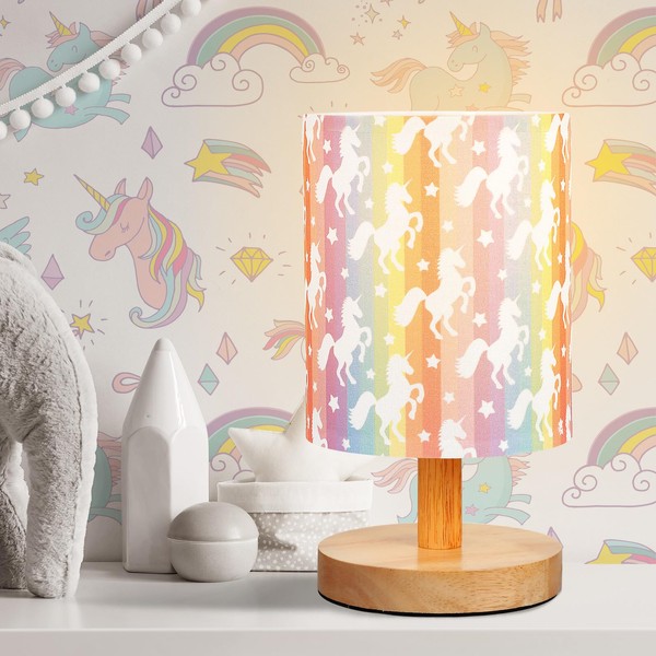 VIHOSE Rainbow Unicorn Table Lamp for Bedroom Kids Bedside Lamp