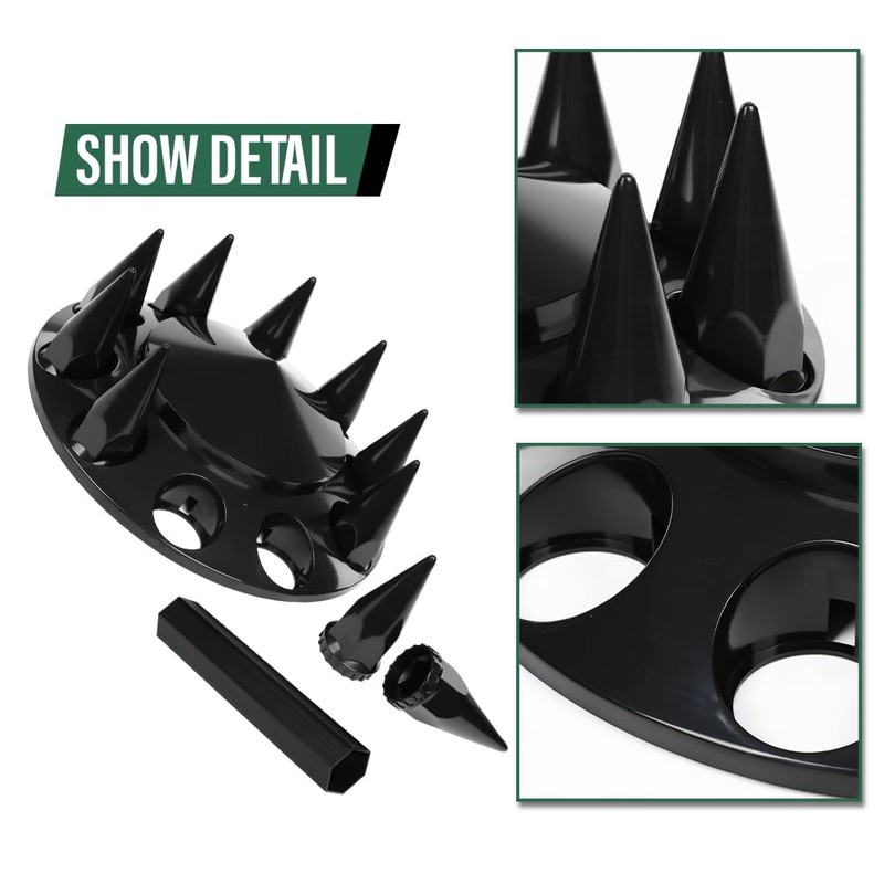 LQI Front Wheel Covers Hub Axle Cover 33mm Spiked Screw-on