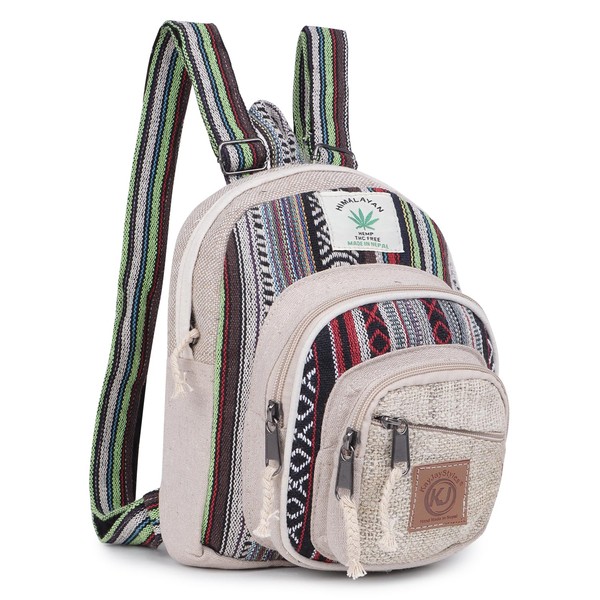KayJayStyles Small Lightweight Minipack Daypack Handmade Himalayan Hemp Travel, Hiking,
