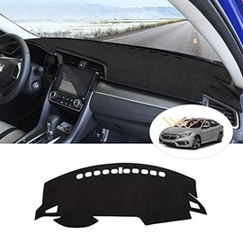 Cartist Custom Fit for Suede Dash Mat Honda Civic Coupe Sedan/Hatchback 2016-2020 2021 Accessories Dash Cover Nonslip Dashboard Mat Protector Sunshade No Glare (Not Fit 2022 Civic)