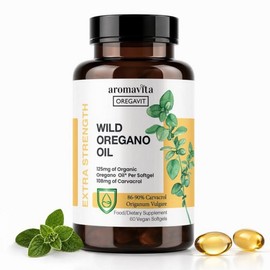 AROMAVITA Title Wild Oregano Oil Softgels - 86–90% Carvacrol Capsules Oil Immune and Gut Support* |Easy daily use No strong taste Origin of Greece 6, 60 Count (Pack of 1), 1 piece / AROMAVITA Title Wild 오레가노 오일 소프트젤 - 86–90% 카바크롤 캡슐 오일 면역 및 장 지원* | 쉬운 매일 사용 강한 맛 없음 그리스 원산지 6, 60 Count (Pack of 1), 1개
