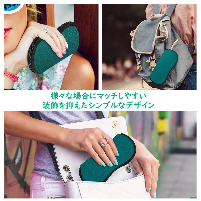 MoKo Soft Neoprene Eyeglass Case Eyeglass Pouch Zipper Splashproof Scratchproof