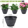 Nooulap 4 Pack 8 Inch Flower Pots for Outdoor Indoor,