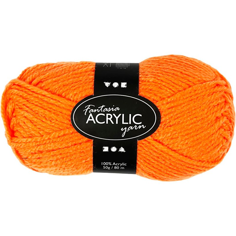 421709 50g 80m Neon Orange - Acrylic Double Knit Wool