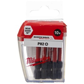 Milwaukee Shockwave PH2 50mm Screwdriver Bits Pack of 10 4932472048
