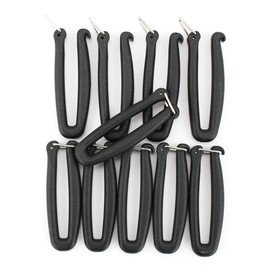 Zentauron U-Clip Equipment Connectors for Backpack & Bags - Set of 10 MOLLE Adapters for Flexible Adjustments, Repairs & Attaching Equipment to Molle Loops - Tactical Outdoor Accessories, black