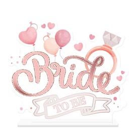 INNORU Bride to Be Table Poster Centerpiece, Acrylic Wedding Table Topper Centerpiece Bridal Shower Party Table Sign Bride Table Poster Wedding Engagement Party Decorations