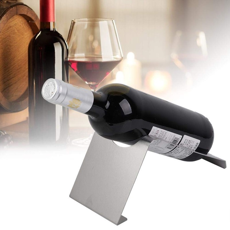 Fdit Stainless Steel Wine Bottle Rack Holder, Single Bottle Display