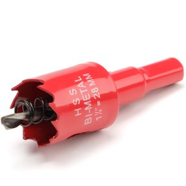 28mm Hole Saws Cutter, HSS Bi-Metal Drill Bit for Wood, Plastic, UPVC, Fiberglass and Plasterboard