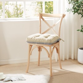 Love's cabin Memory Foam Chair Cushions Set of 4, Outdoor/Indoor Chair Pads for Dining Chairs 4 Pack, Seat Cushions for Kitchen, Dining Room, Office, Patio Chairs, 19"x19"x3.5" Beige