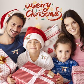 Kiiwah 6P Xmas Brooch With Pin, 6 Pieces Christmas Brooch Set, Metal Christmas Pin with Pearls Rhinestone Pin Christmas Brooch for Clothing Jewellery Adults Children, Metal