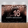 Sensfun Sweet 16 Birthday Party Backdrop Rose Gold Shiny Glitter