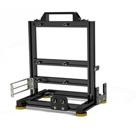 SharGwa PC Mini-Matx (17 * 25) Motherboard Open Case Frame, Open Bare Metal Air Water Cooling Fan Stand (Black)