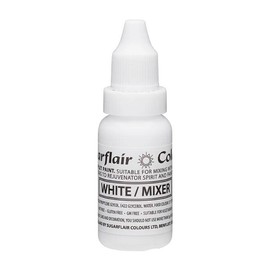 Sugarflair White/Mixer Liquid Food Colouring Droplet For Colouring Icing, Buttercream, Sugarpaste Also For Painting & Can Be Used With An Airbrush - 14ml