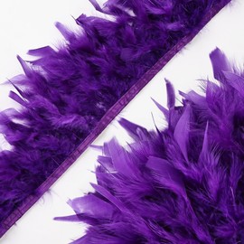 whitefeather Purple Turkey Feathers Trim Fringe 4Yard 4-6inch for Party Clothing DIY Sewing Craft Wedding Dress Decoration Natural Fluffy Turkey Feather Trim