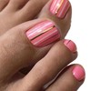 Vezocim Press on Toenails with Gold White Line Designs, 24Pcs