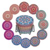 Ideen mit Herz 12 Diamond Painting Coasters with Metal Stand