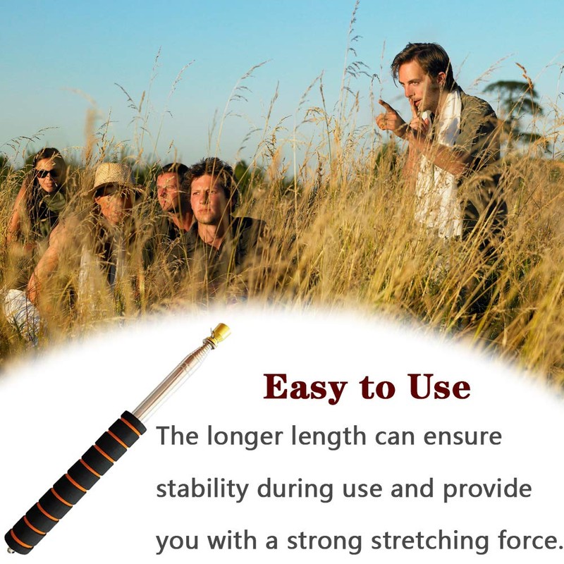 Stainless Steel Telescopic Flagpole Extendable Guide Flag Pole with Anti-Slip