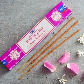 Satya Nag Champa Mystic Yoga100% Natural incense Sticks | 3 Packs | Handmade Incense Sticks | Used for Stress Relief, Spiritual Decor, Smudging and Meditation