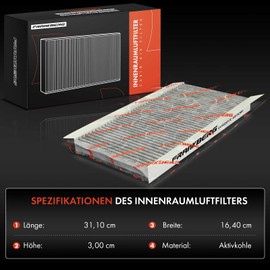 Frankberg 2x Cabin Air Filter Pollen Filter with Activated Carbon Compatible with BLS Croma 194 Combo Corsa C X01 Signum Z03 Tigra Twintop X04 Vectra C Z02 9-3 YS3F Replace# LAK117