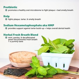 Pet Honesty Pet Honesty Dog Breath Freshener Dental Powder for Teeth Cleaning Plaque Off, Dental Care for Dogs, Tartar Remover for Teeth with Natural Herbal Blend + Postbiotics (Mint - 30 Servings)