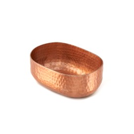 American Metalcraft ABHC46 Hammered Aluminum Entrée Basket, Oval, Copper, 25-Ounces