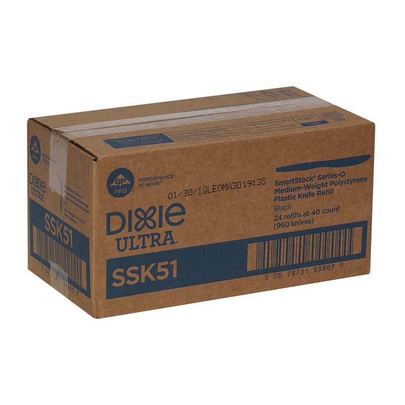 Dixie SSK51 SmartStock Plastic Cutlery Refill, Knives, Black, 40 Per