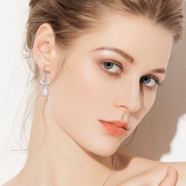 ROMANTICWORK Mothers Day Gifts Angel Cross Medusa Peace Earrings 925 Sterling Silver Religous Earrings for Women Girls