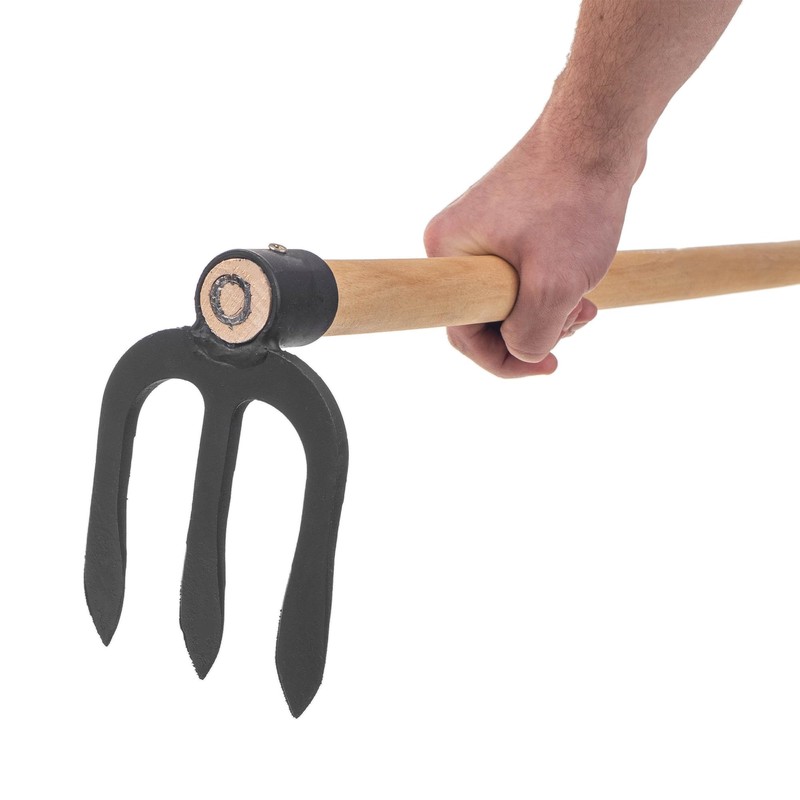 KADAX 3 Prong Potato Hoe Garden Hoe Forged Steel Manure