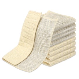 Sayene Dish Rags for Washing Dishes 8 Pack Multipurpose Wire Miracle Cleaning Coths Non-Scratch Wire Dishwashing Rag Lint Free Microfiber Cleaning Cloth for Kitchen Windows（Beige