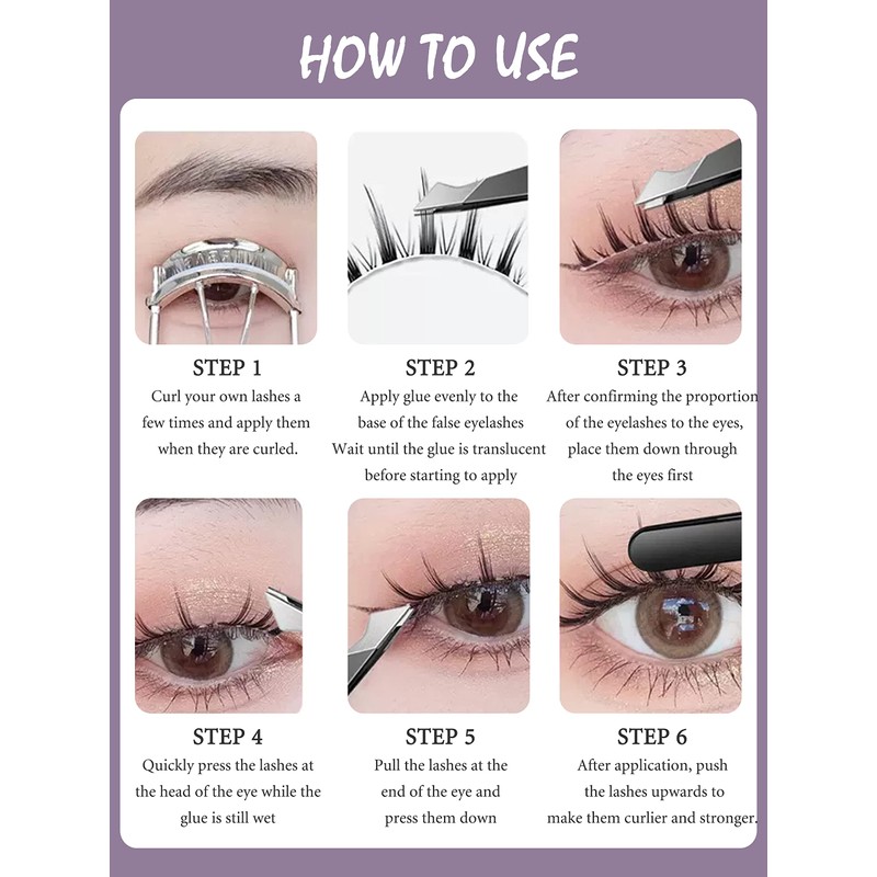 BELEVO Eyelashes Russian Strip Lashes 10 Pairs Pack D Curl