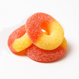 Snack Attack Peach Rings Gummy Gummy Candy Deliciously Fruity, Double Sealed, Perfect for Sharing, Candy Lovers 4lb Bag