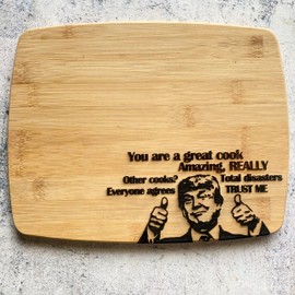 Great Cook Says Trump Charcuterie Bamboo Cutting Board (8"x10")