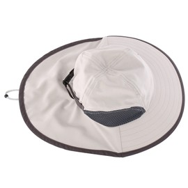 Connectyle Boys Sun Hat with Neck Flap Fishing Hat for Kids Summer Beach Hat Wide Brim UPF 50+ Sun Protection Hat Light Grey