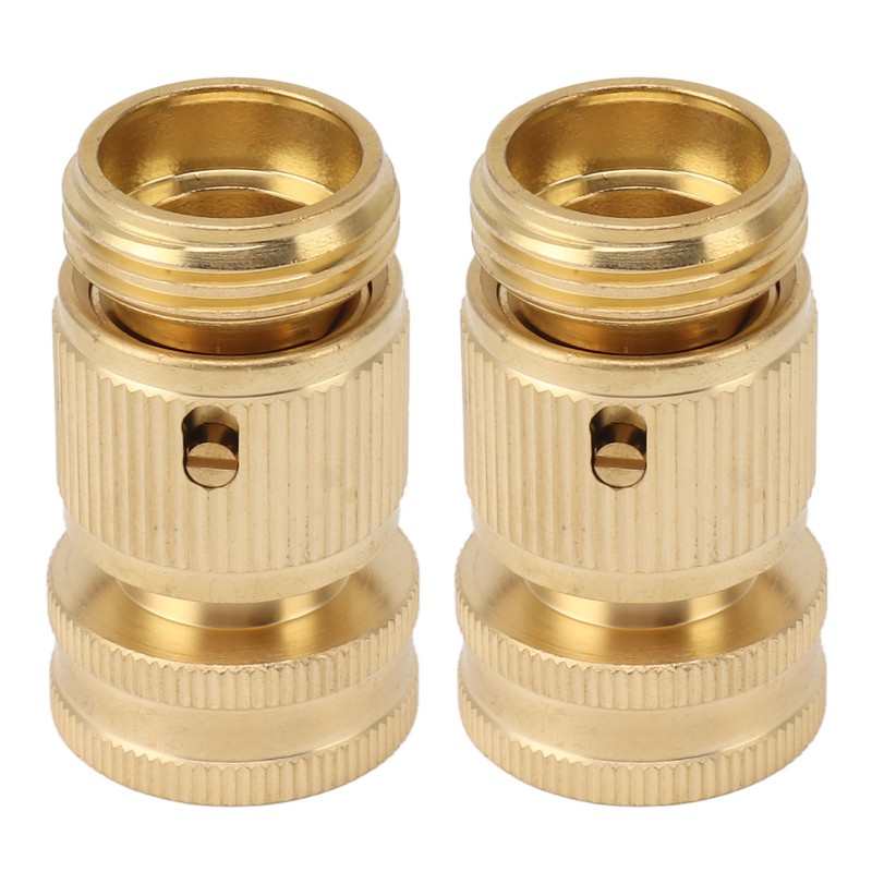 2PCS Water Hose Quick Connector Brass 3/4 Inch Male and