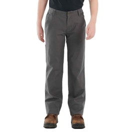 Carhartt Boys' Rugged Flex Canvas Utility Work Pant, Asphalt Grey, 10