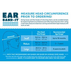 Ear Band-It – Diadema de natación M (edades 4 – 9 años) – inventado por médico – mantener agua fuera, sujeción para los oídos en – el Original del Nadador – seguro de Doctor recomendado – Tapones para los oídos, Verde azulado