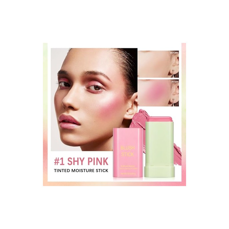 Barra de Rubor de Maquillaje Multiusos, Beauty Solid Moisturizer Stick,